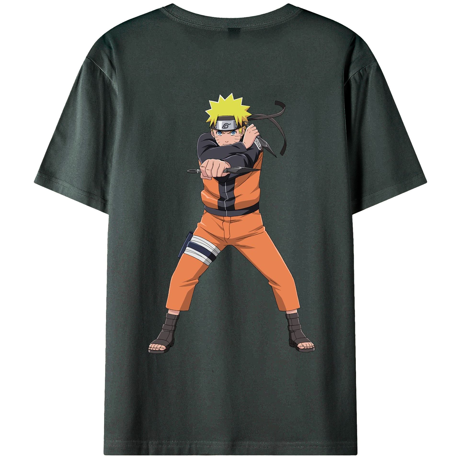 （画像用） NARUTO -ナルト- うずまき ナルト Uzumaki Naruto 綿100％ メンズ半袖Tシャツ（バックプリント） 通気性